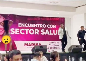 Bailarina semidesnuda abre evento de salud de candidata de Morena