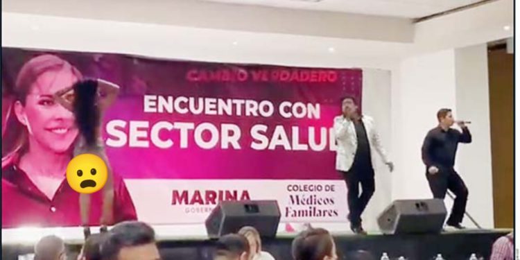 Bailarina semidesnuda abre evento de salud de candidata de Morena