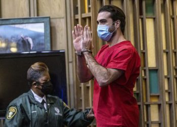 Mexican actor Pablo Lyle reacts during a hearing at the Richard E. Gerstein Justice Building, in Miami, on Thursday December 08, 2022. Lyle's defense attorneys presented a motion for a new trial after he was convicted in 2022, in his manslaughter case in the death of 63-year-old Juan Ricardo Hernandez during a road rage incident, in 2019. (Pedro Portal/Miami Herald via AP, Pool)