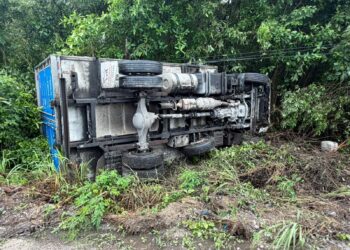 Vuelca camión refrigerado en la carretera 307 por la zona de Dorado Seaside